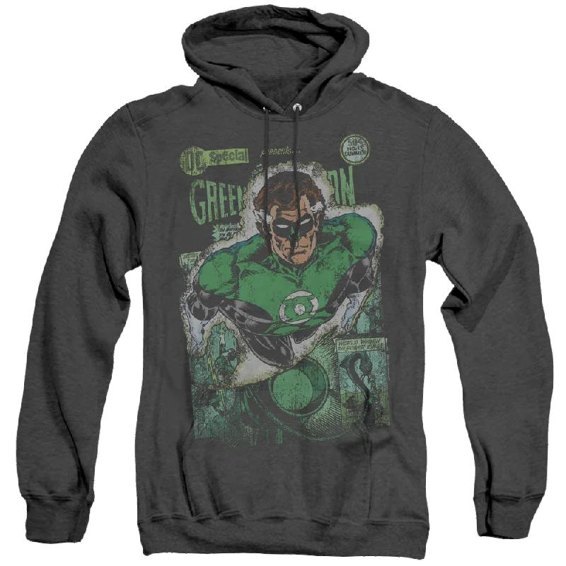 Green Lantern Green Lantern #1 Distress - Heather Pullover Hoodie Polo Neck Sweater