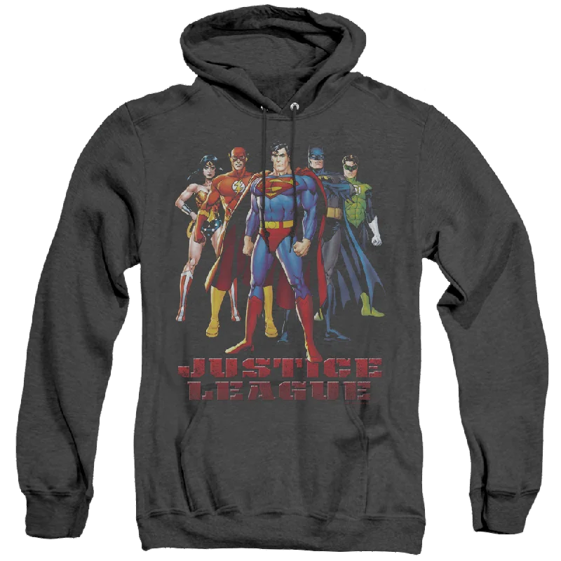 Justice League In League - Heather Pullover Hoodie Bishop Sleeve Elegant