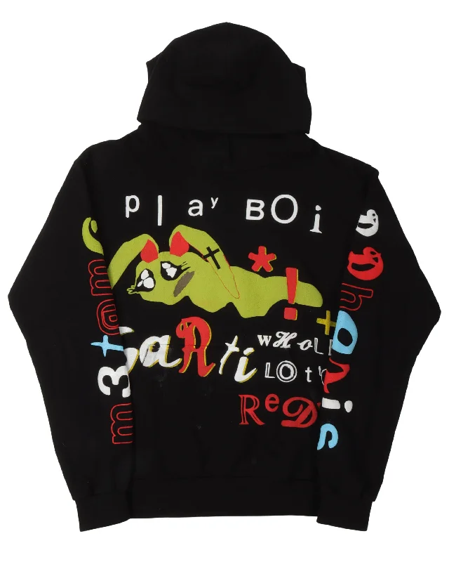 Playboi Carti Whole Lotta Red Hoodie Hoodie with Color Block Contrast Stylish
