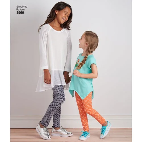 Simplicity Child/Teen Tunic and Leggings S8566 Fashionable Tummy Control Leggings