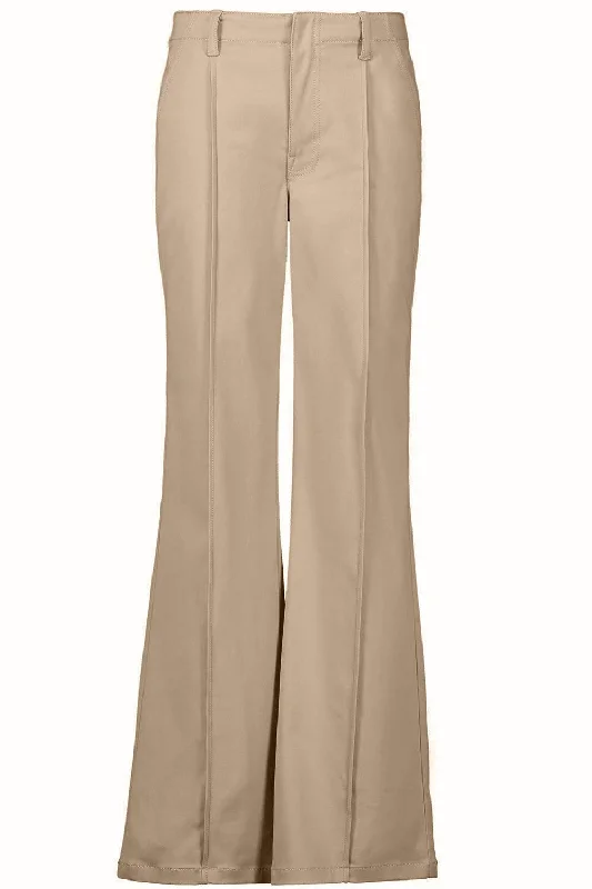 Ansel Trouser - Khaki Trousers Flared Retro