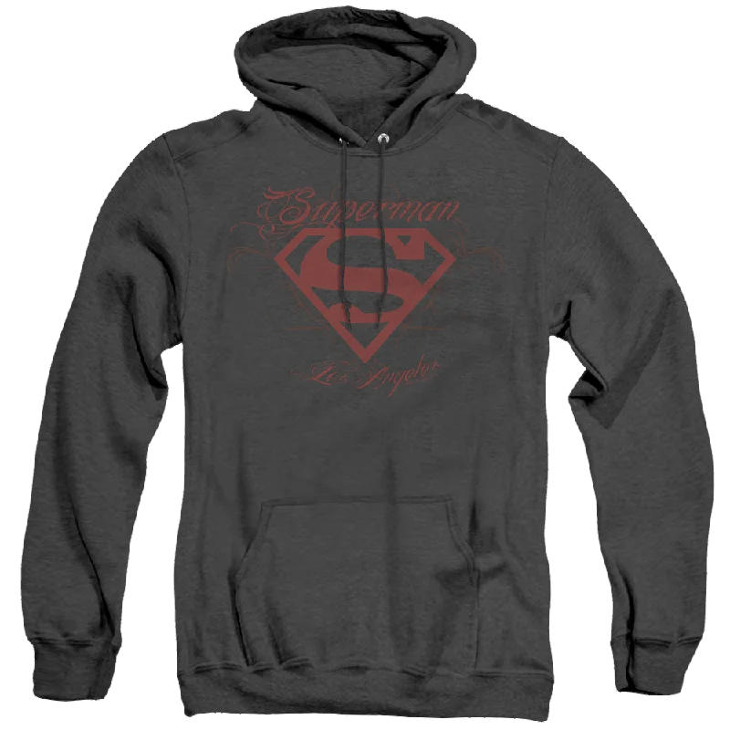 Superman La - Heather Pullover Hoodie Slit Sleeve Stylish