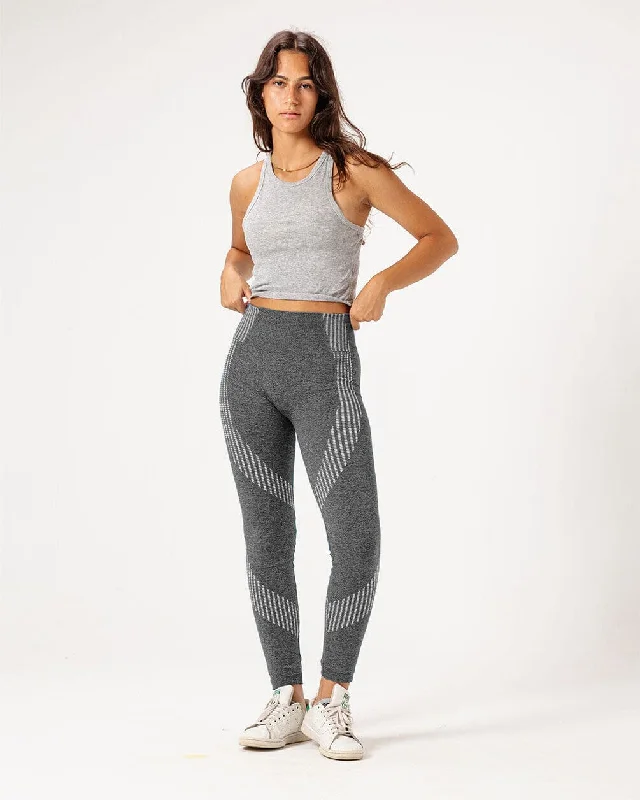Grey Leggings Fashionable Ribbed Knit Leggings