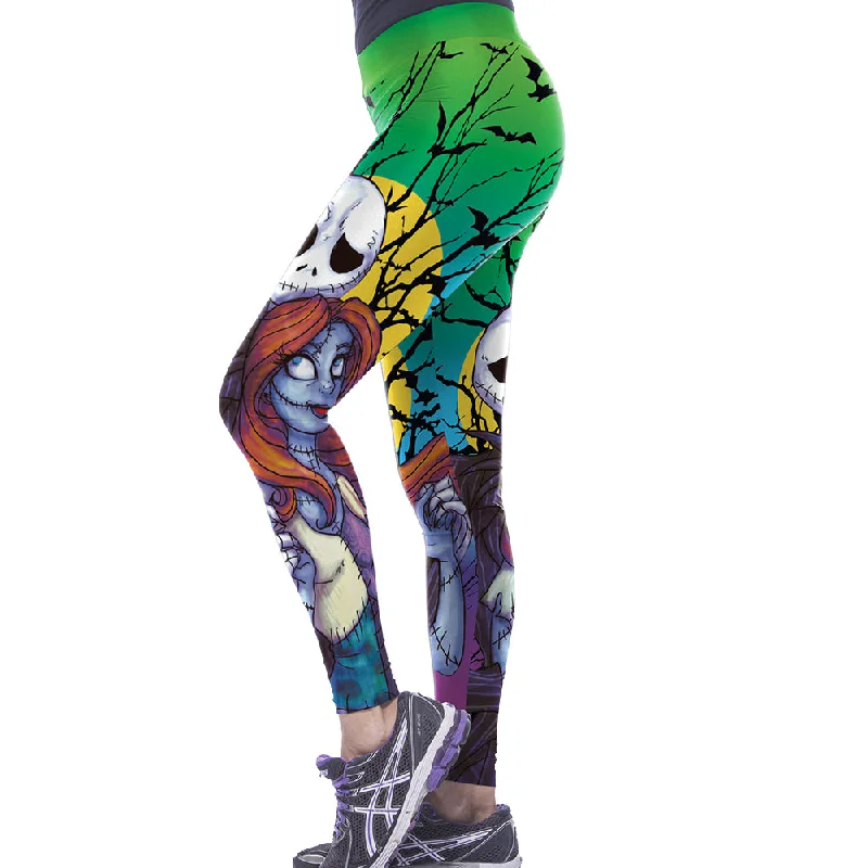 Nightmare Before Christmas Leggings Trendy Sports Performance Leggings