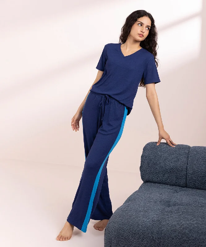 Pull On Soft Rib Trousers Trousers Culottes Wide Leg