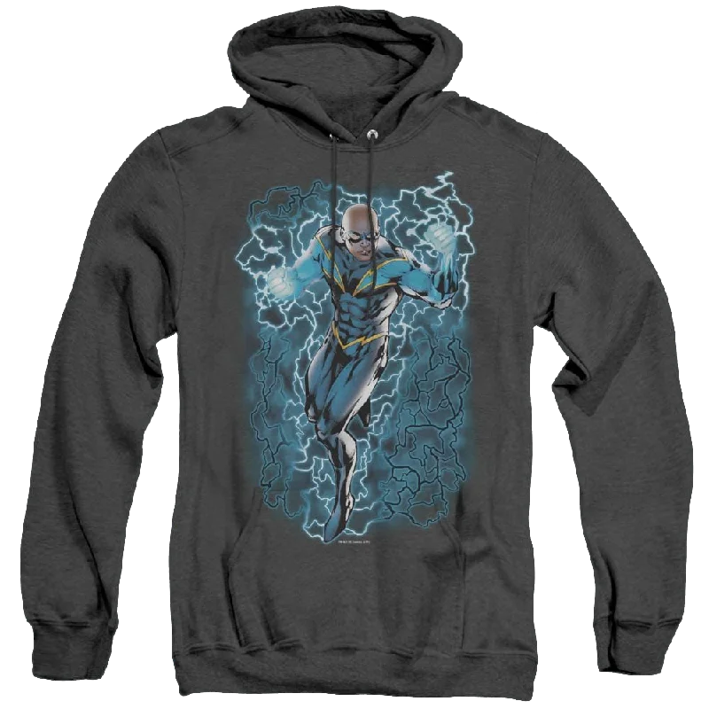 More Dc Characters Black Lightning Bolts - Heather Pullover Hoodie Chunky Knit Pullover