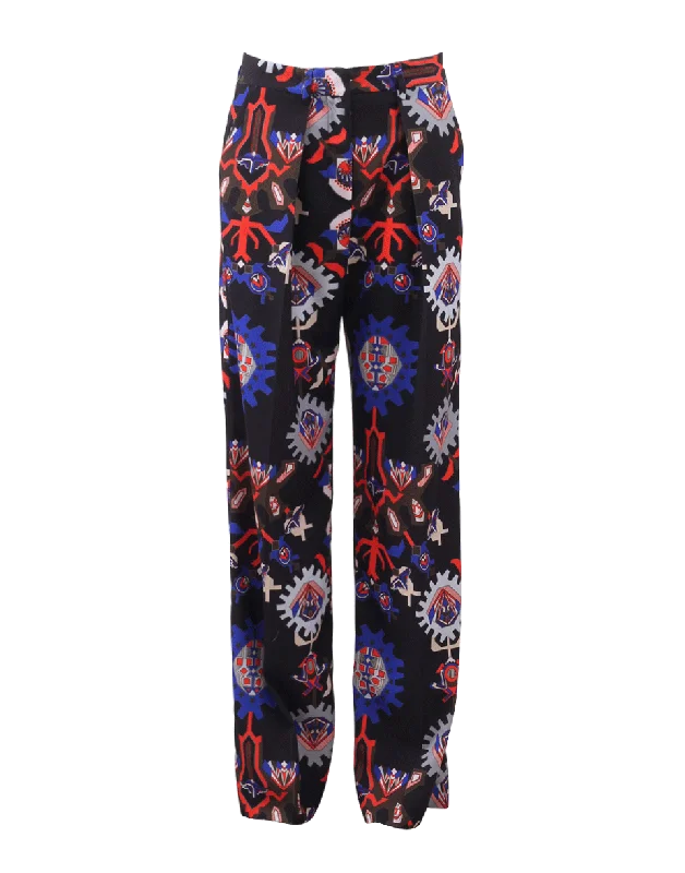 Printed Wide Leg Trouser Skinny Trousers Denim Stretchy