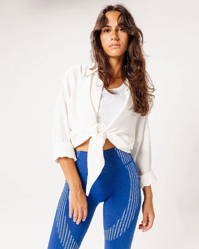 Blue Leggings Comfortable Fleece-Lined Leggings