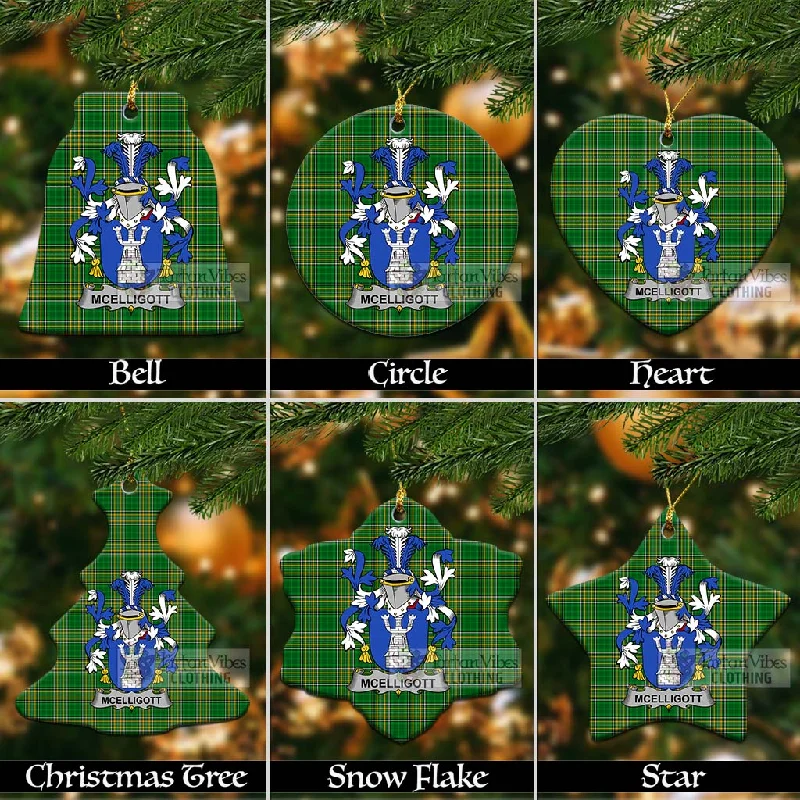 McElligott Irish Clan Tartan Christmas Ceramic Ornament with Coat of Arms Crew Neck V-Neck Boat Neck McElligott Irish Clan Tartan Christmas Ceramic Ornament with Coat of Arms Crew Neck V-Neck Boat Neck