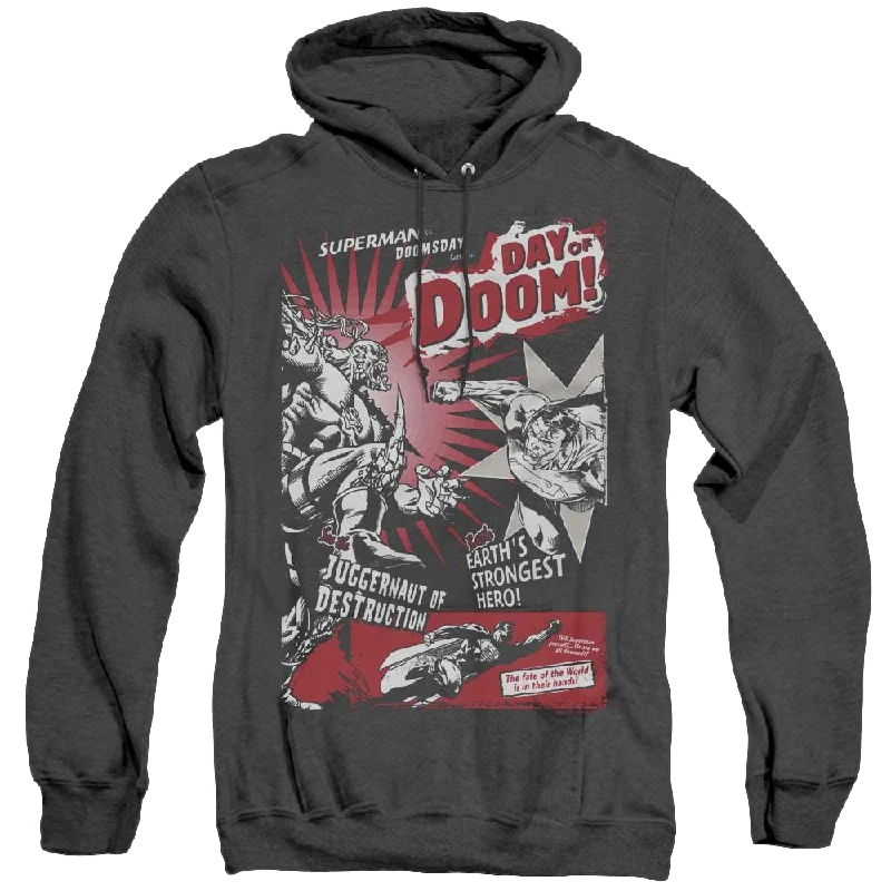 Superman Day Of Doom - Heather Pullover Hoodie Long Sleeve Pullover