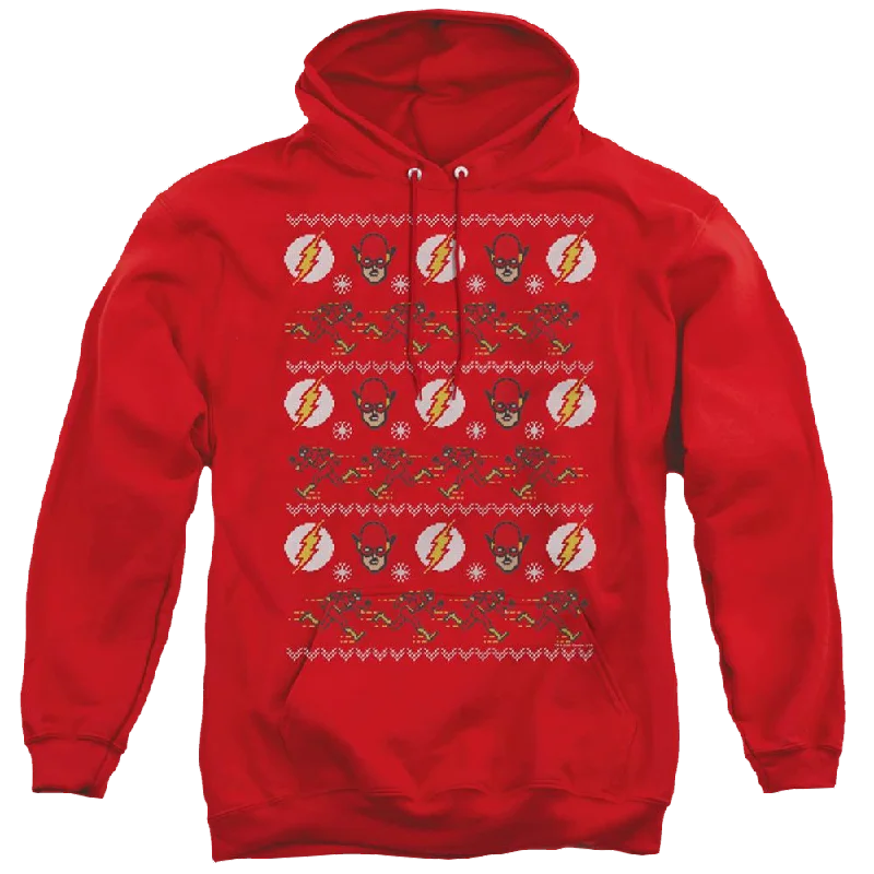 Flash, The The Flash Ugly Christmas Sweater - Pullover Hoodie Shawl Collar Sweater
