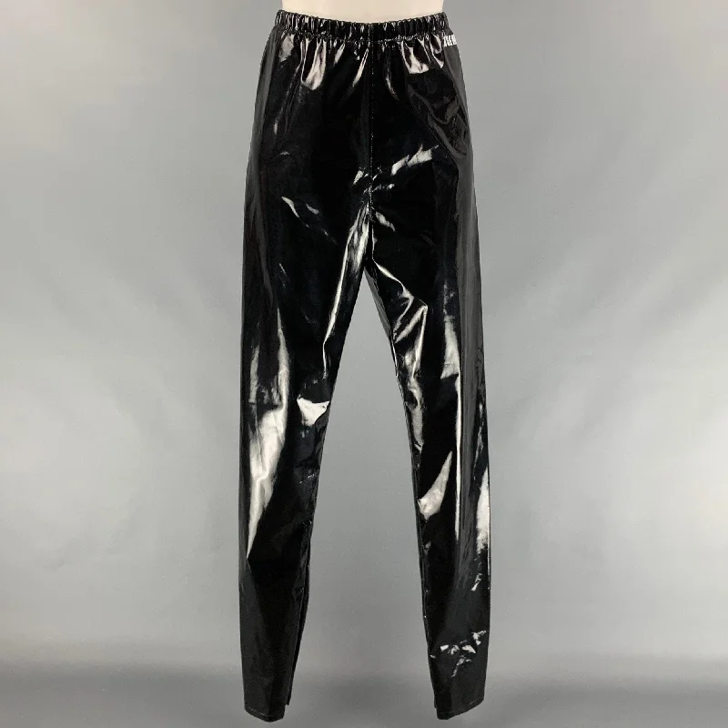 MSGM Size 10 Black Polyester Blend Leggings Stylish High-Waisted Leggings