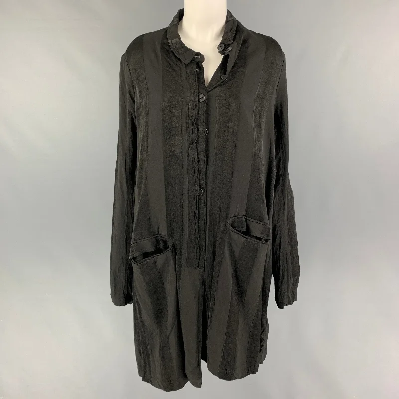 RUNDHOLZ Size S Black Viscose Two Tone Coat Pockets Sleeves Lining