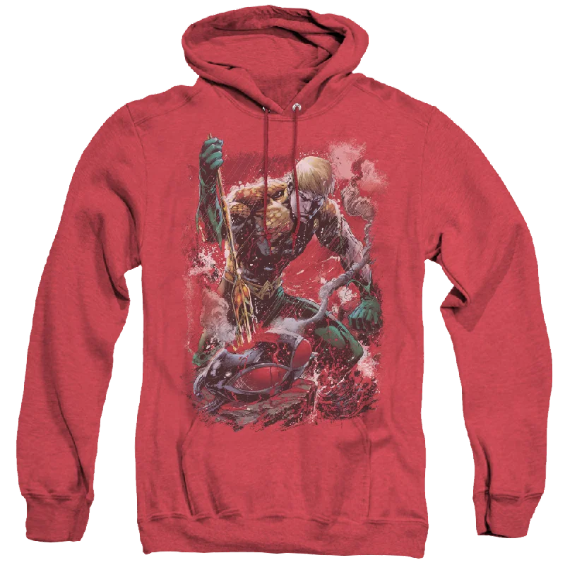 Aquaman Finished - Heather Pullover Hoodie Button Front Sweater