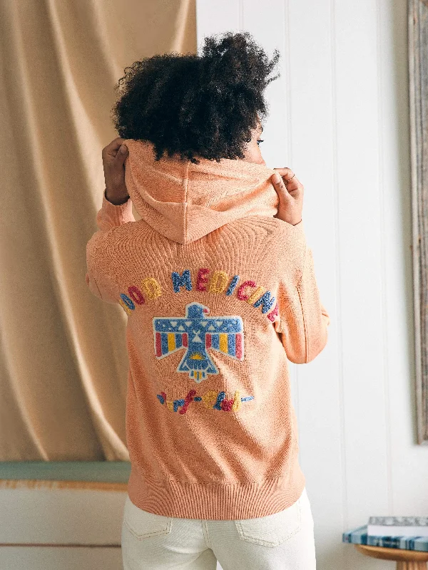 Steven Paul Judd Good Medicine Hoodie - Orange Hoodie with Front Slit Layering Stylish
