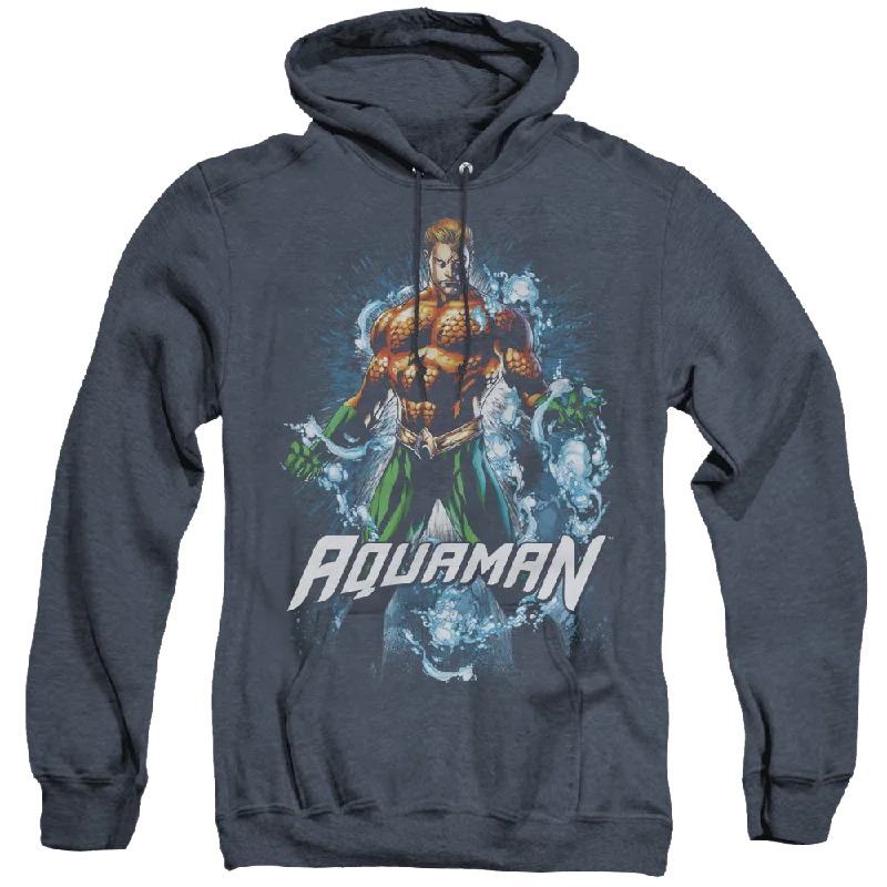 Aquaman Water Powers - Heather Pullover Hoodie Short Sleeve Top
