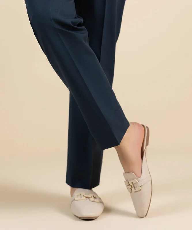 Dyed Cotton Trousers Trousers Leather Faux