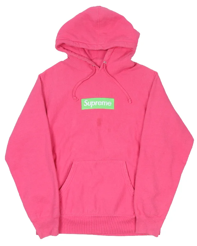 Pink Box Logo Hoodie Hoodie with Gradient Ombre Colorful
