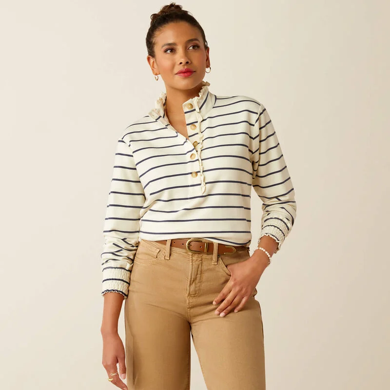 Ariat Ladies Hollingworth Sweatshirt Stripe Hoodie with Fur Luxurious Winter