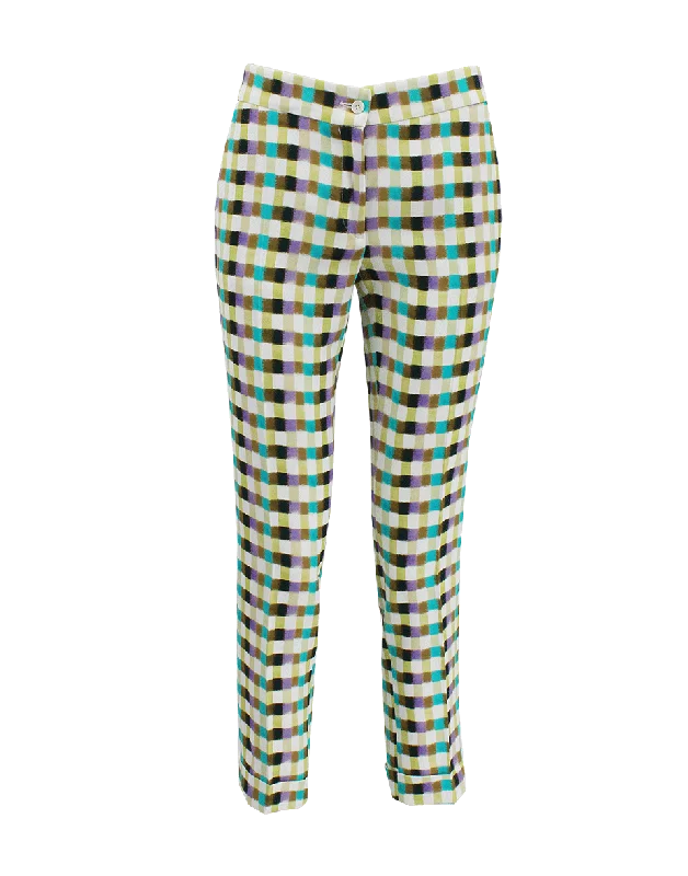 Print Cigarette Trouser Trousers Satin Smooth
