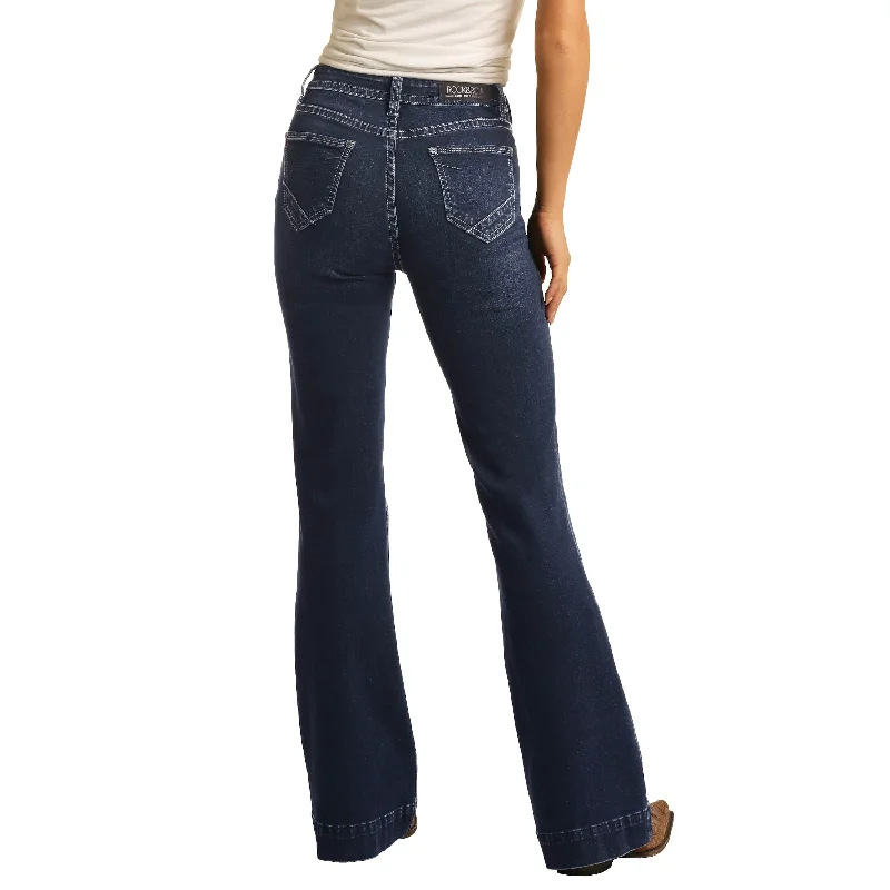 Rock & Roll Denim High Rise Trouser Extra Stretch Jeans W8H4165 Trousers stylish elegant Rock & Roll Denim High Rise Trouser Extra Stretch Jeans W8H4165 Trousers stylish elegant
