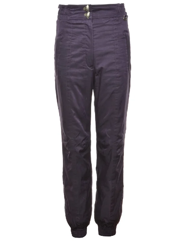 Purple High-Waist Ski Trousers - W28 L31 Trousers High Rise Slim Fit