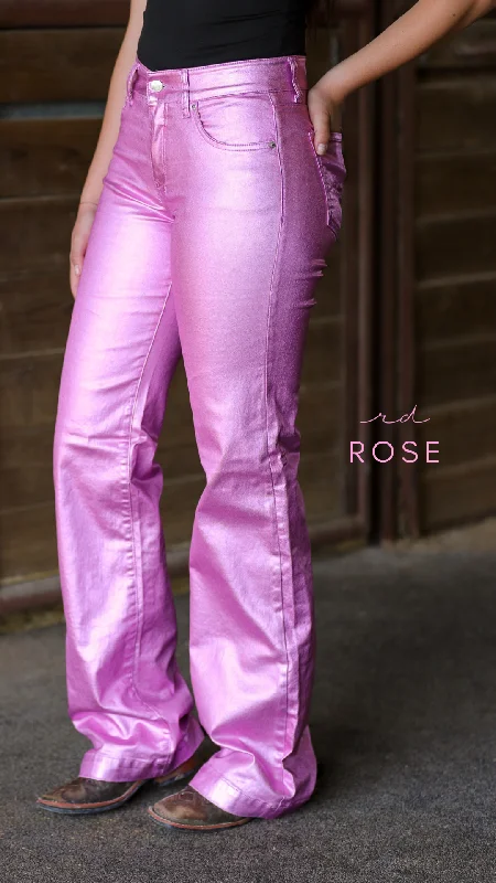 SIGNATURE TROUSER - ROSE METALLIC Trousers Vintage Classic