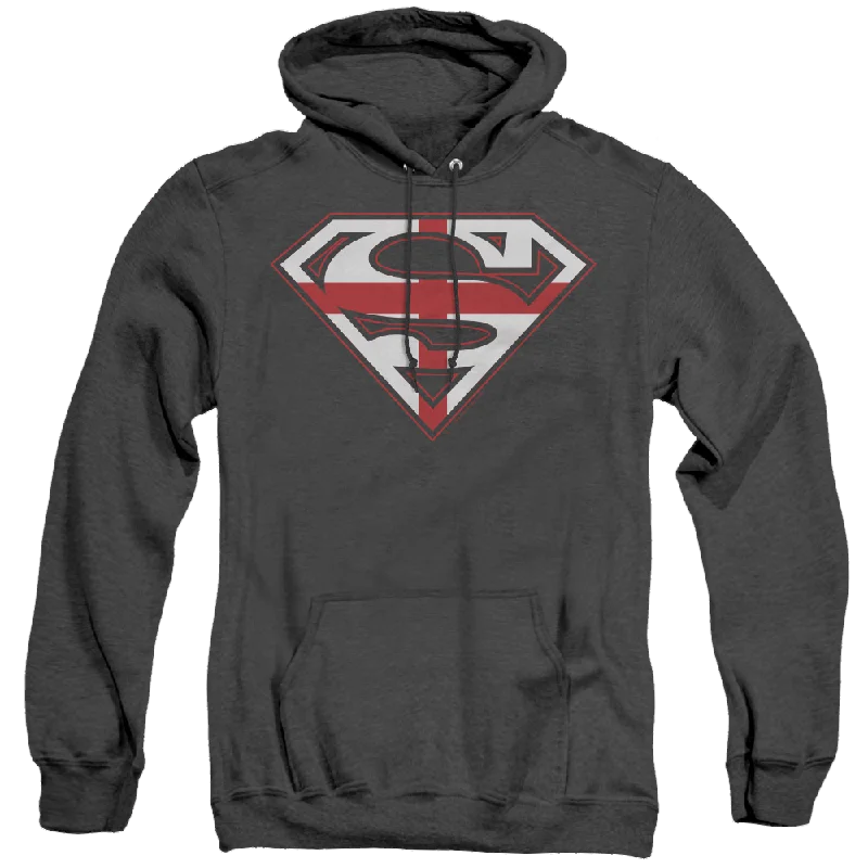 Superman English Shield - Heather Pullover Hoodie High Neck Pullover