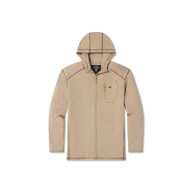 Tidal Performance Stretch Zip Hoodie Hoodie with Distressed Vintage Worn