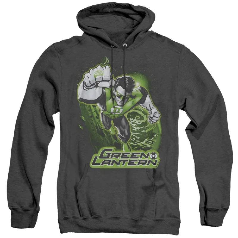 Green Lantern Green Lantern Green & Gray - Heather Pullover Hoodie Chenille Soft Sweater