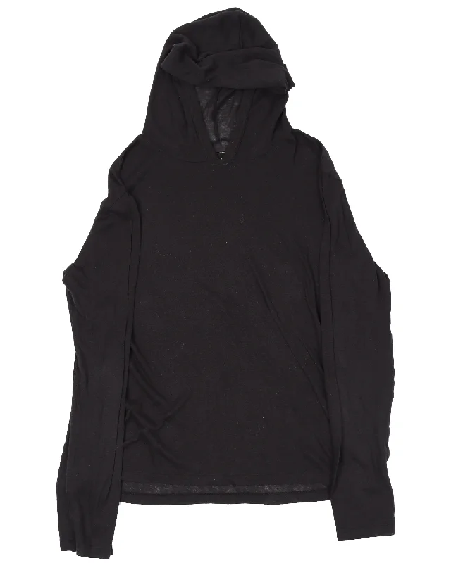04 "Noir" Hoodie Hoodie with Rolled Sleeves Casual Relaxed