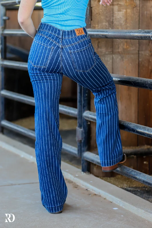 STEVIE TROUSER - PINSTRIPE Trousers Striped Patterned