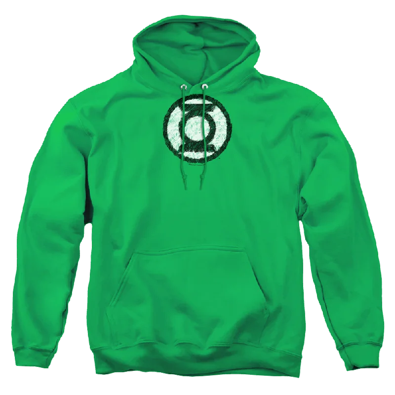 Green Lantern Scribble Lantern Logo - Pullover Hoodie Bolero Style Sweater