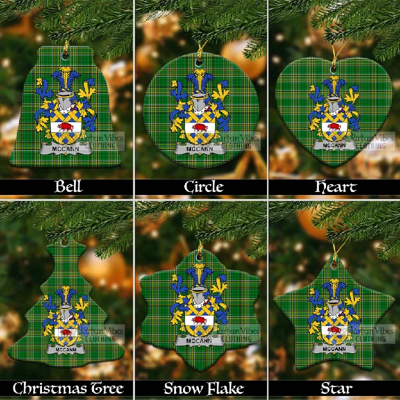McCann Irish Clan Tartan Christmas Ceramic Ornament with Coat of Arms Welt Pockets Slit Pockets Flap Pockets McCann Irish Clan Tartan Christmas Ceramic Ornament with Coat of Arms Welt Pockets Slit Pockets Flap Pockets