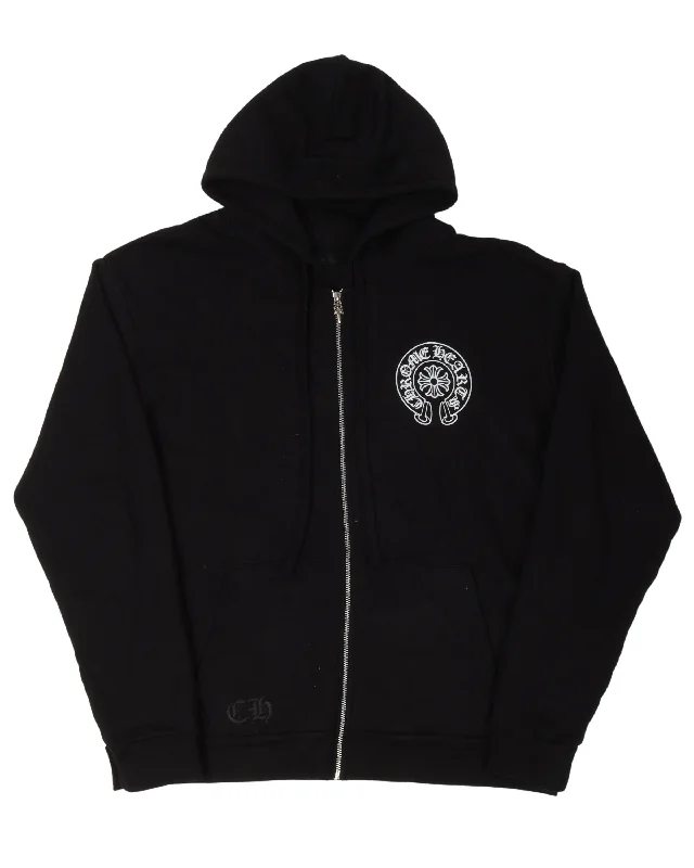 Horseshoe Zip Up Hoodie Hoodie with Double Zipper Versatile Adjustable
