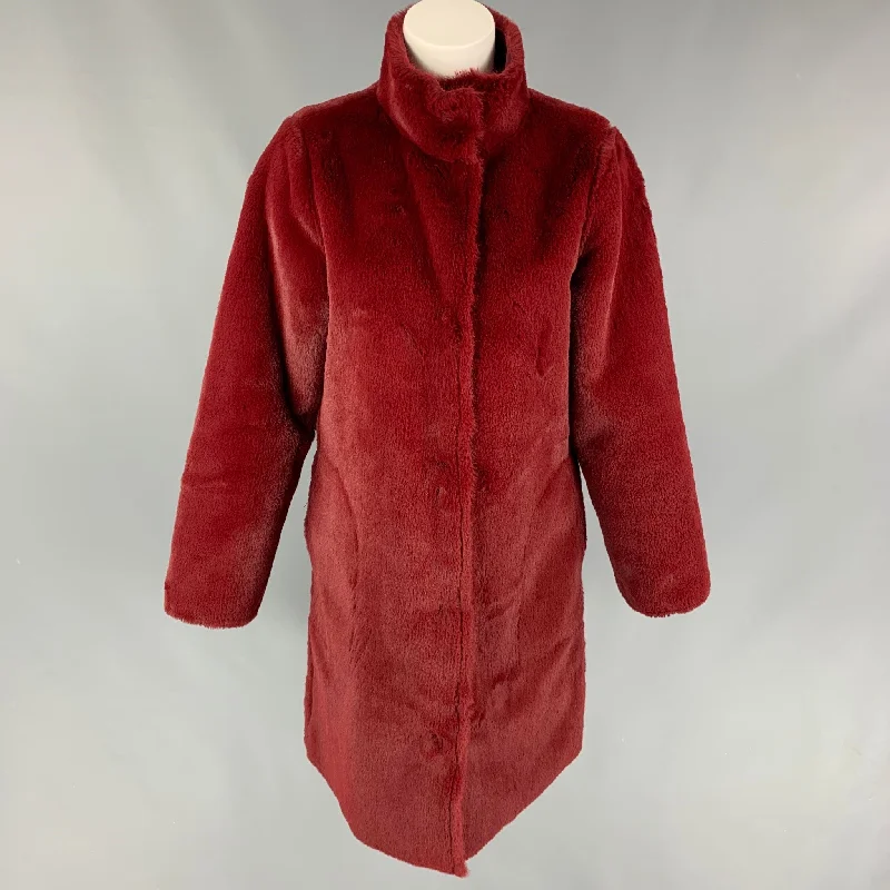 VELVET by Graham & Spenser Size XS Burgundy Polyester Coat Boat Neck Jacket Square Neck Jacket One-Shoulder Jacket VELVET by Graham & Spenser Size XS Burgundy Polyester Coat Boat Neck Jacket Square Neck Jacket One-Shoulder Jacket