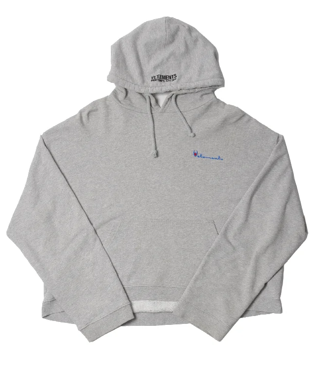 Champion Reverse Hoodie Crewneck Hoodie with Hem Applique Textured Unique