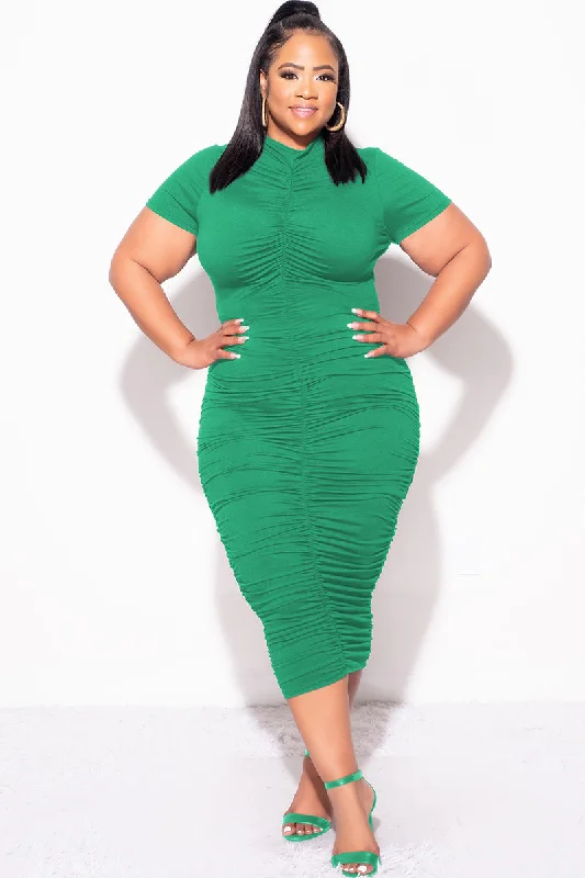 Final Sale Plus Size 2pc Set Ruched Crop Top & Skirt in Green Mesh Fabric Canvas Fabric Denim Fabric Final Sale Plus Size 2pc Set Ruched Crop Top & Skirt in Green Mesh Fabric Canvas Fabric Denim Fabric