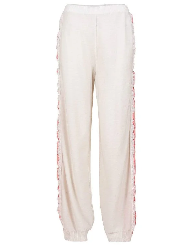 Monogram Fabric Mix Trouser Trousers Summer Linen
