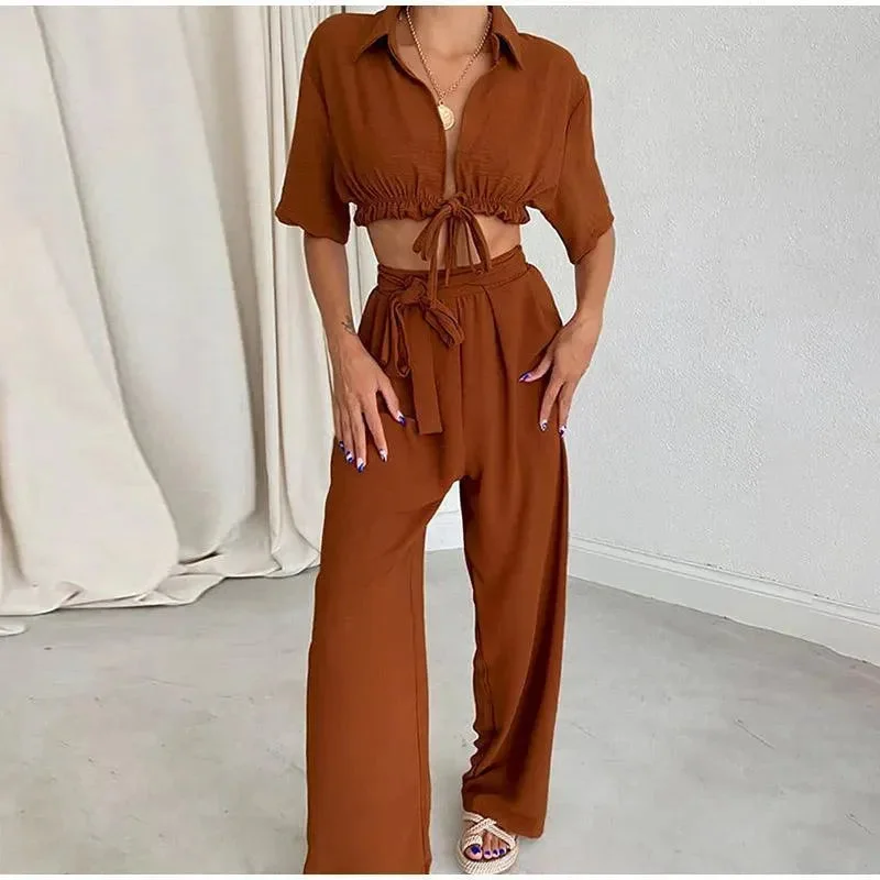 Crop Top Outfit Sets Silk Blend Satin Velvet