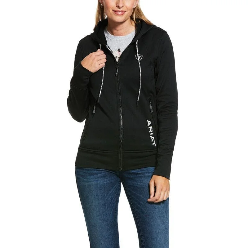 Ariat Ladies Full Zip Hoodie Keats Black Hoodie with Sequins Glamorous Eye-catching