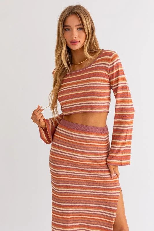 In My Vintage Era Striped Long Sleeve Crop Top - Final Sale Modern Contemporary Chic In My Vintage Era Striped Long Sleeve Crop Top - Final Sale Modern Contemporary Chic