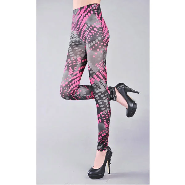 Polka Dot Fashion Leggings Pink Trendy Seamless Sports Leggings