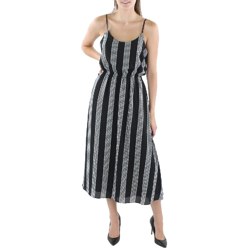 Anne Klein Womens Printed Midi Fit & Flare Dress Trendy Square Neck Midi Dress
