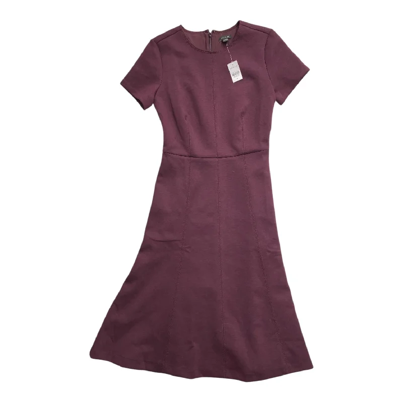 Dress Casual Midi By Ann Taylor In Plum, Size: 0 Trendy Square Neck Midi Dress