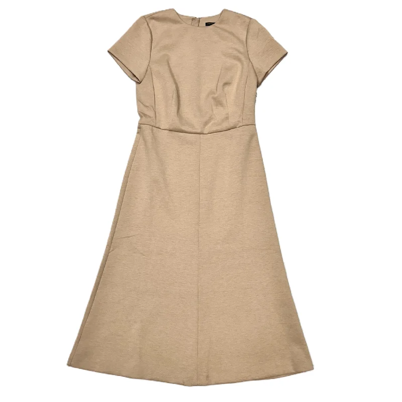 Dress Casual Midi By Ann Taylor In Tan, Size: S Stylish Color Block Midi Dress
