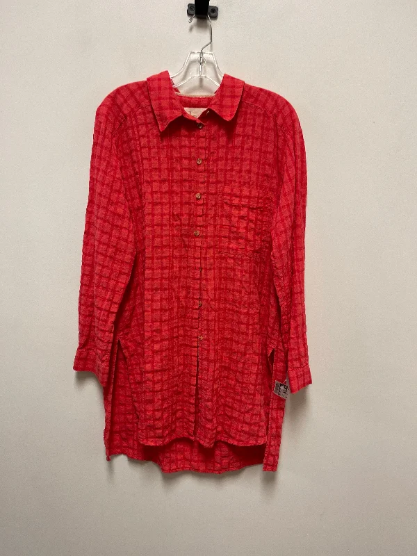 Dress Casual Midi By Anthropologie In Red, Size: L Stylish Pleated Skirt Midi Dress