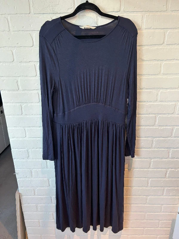 Dress Casual Midi By Boden In Navy, Size: L Comfortable Lace-Up Midi Dress