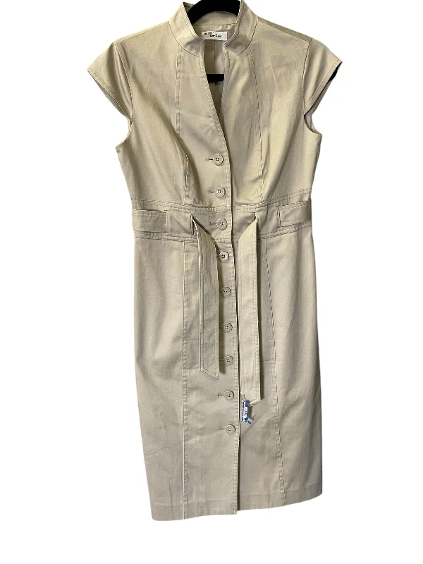 Dress Casual Midi By Calvin Klein In Beige, Size: S Elegant Satin Slip Midi Dress