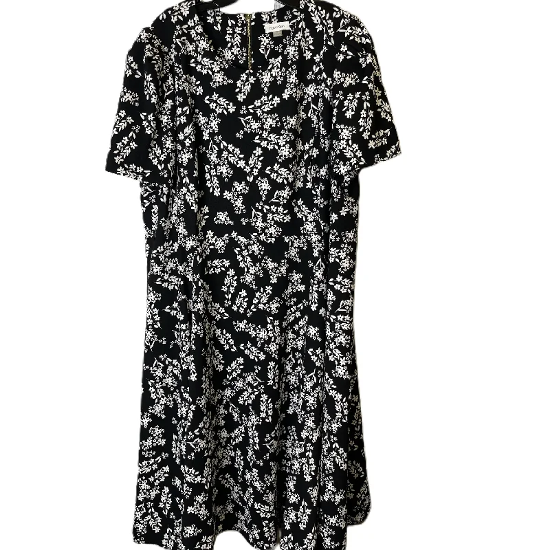 Dress Casual Midi By Calvin Klein In Black & White, Size: 24 Stylish Cold Shoulder Midi Dress Dress Casual Midi By Calvin Klein In Black & White, Size: 24 Stylish Cold Shoulder Midi Dress